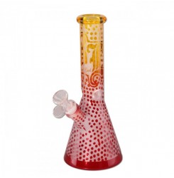 Black Leaf Sandblast Ice Bong Red